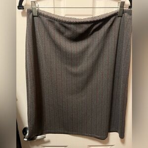 Gray Pin stripped knee length skirt